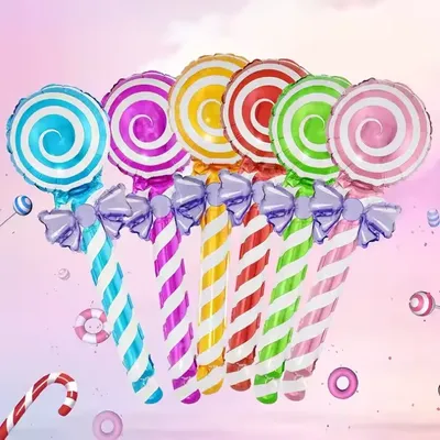 6pcs Hands Lollipop Gift Foil Balloons Candy theme Wedding Birthday Party Decorations Children's Day Toy Mothers' day Balloon