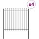Vidaxl - Recinzione da Giardino con Punta a Lancia Grigia 6,8x1,5 m in Acciaio
