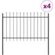 Cancello da Giardino con Punta a Lancia Grigio 6,8x1 m in Acciaio Vidaxl