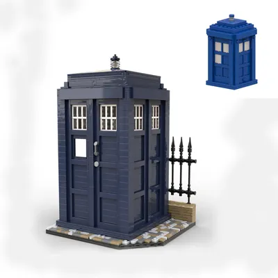 Doctored Whoed Tardis Telephone Booth Building Bricks Kit Street View Phone Booth Blocks Kids Gifts