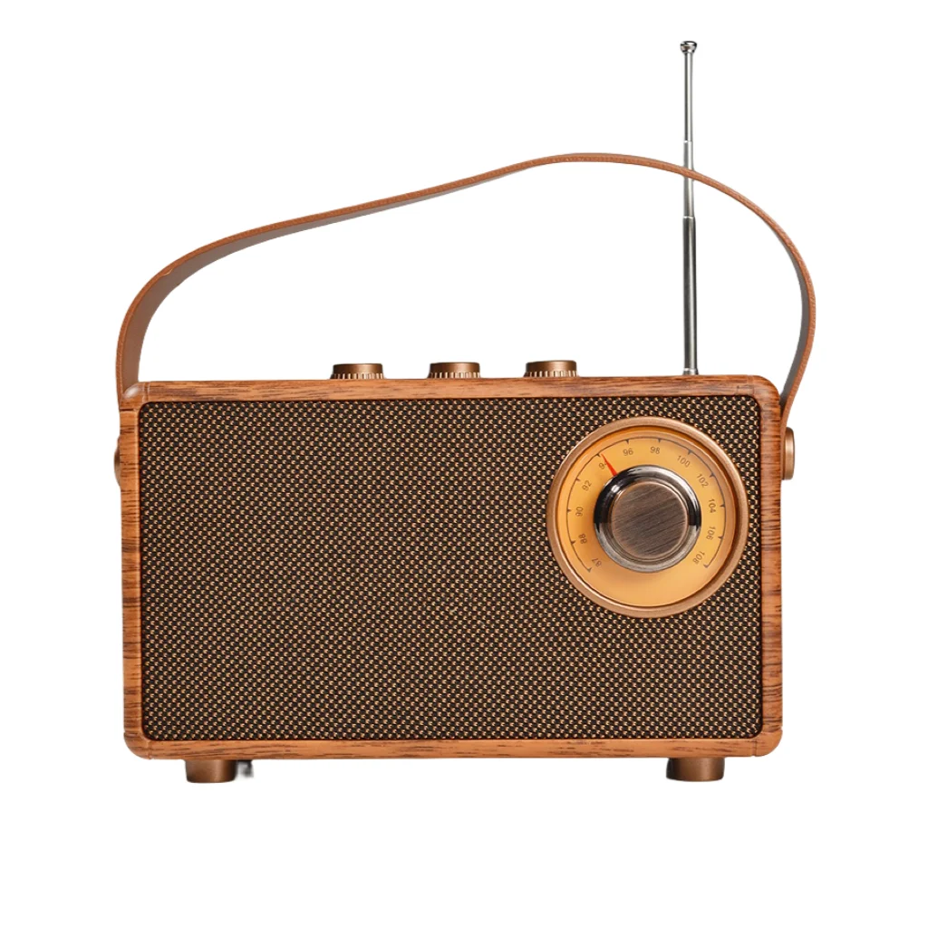 Altoparlante Bluetooth wireless portatile retrò Potente cassa audio stereo di alta qualità Lettore MP3 ricaricabile FM vintage