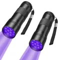 Lampes de poche UV portables étanches à lumière noire, 12 Led, 395nm, Mini détecteur de torche pour animaux de compagnie, taches d'urine, lampe UV à lumière noire