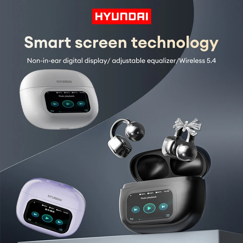 Choice HYUNDAI HY-C02 Display a LED di alimentazione Auricolari Cuffie Bluetooth senza fili Microfono Cancellazione del rumore Auricolari audio stereo