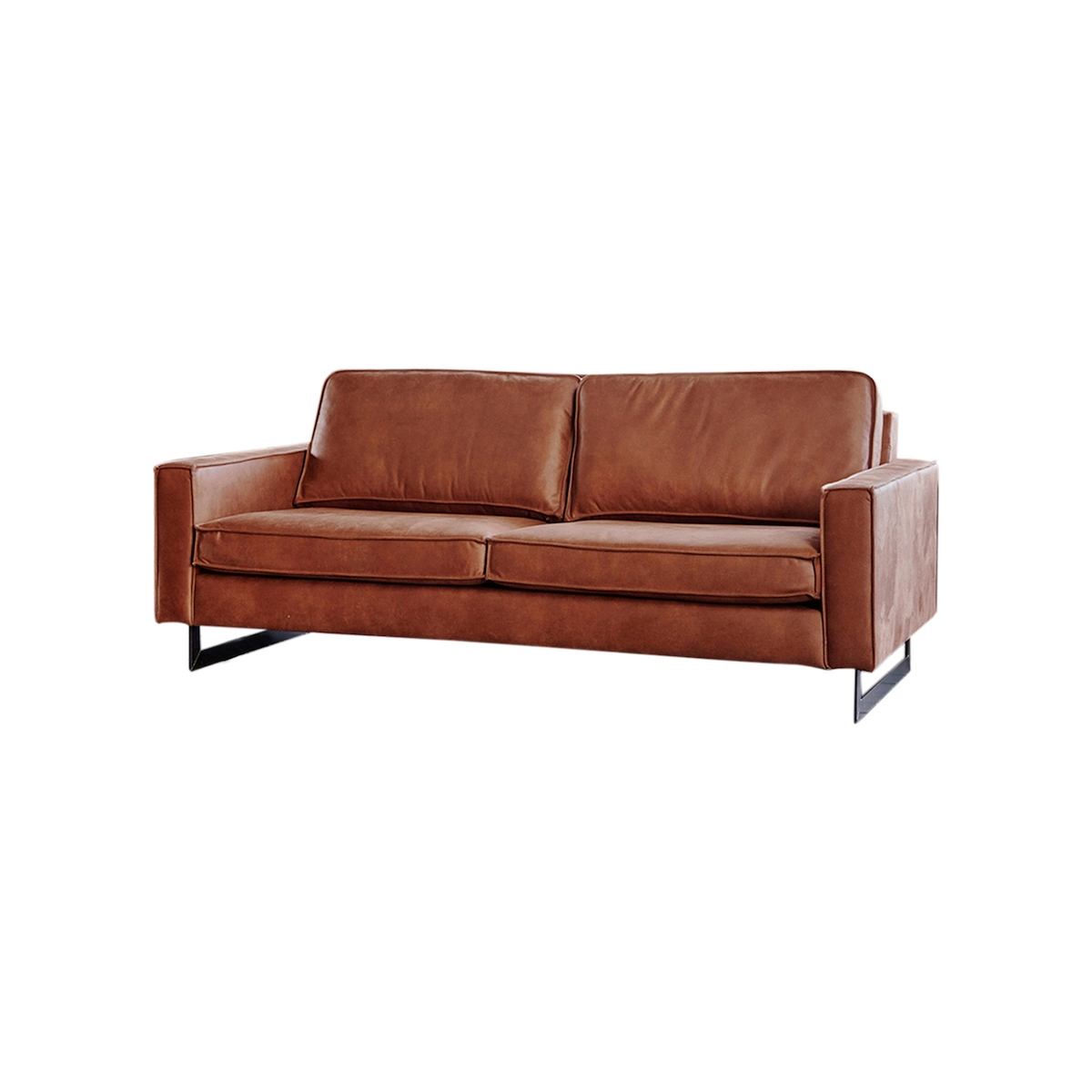 KAWOLA Sitzgruppe VILNIUS 3-Sitzer Sofa und 2-Sitzer Sofa Kunstleder mit Lederanteil cognac Image