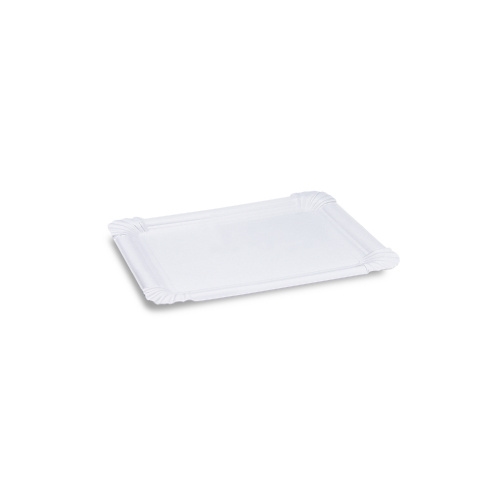 1000 Pappteller Snackteller Imbissteller eckig 16,5 x 20 cm Weiß – Frischfaser Image