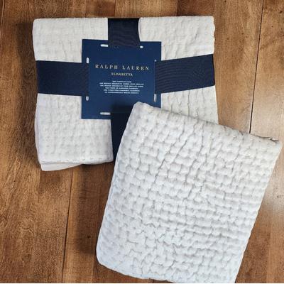 Ralph Lauren Bedding | 2 Ralph Lauren Norris Velvet Euro Shams | Color: Cream/Gray | Size: Os