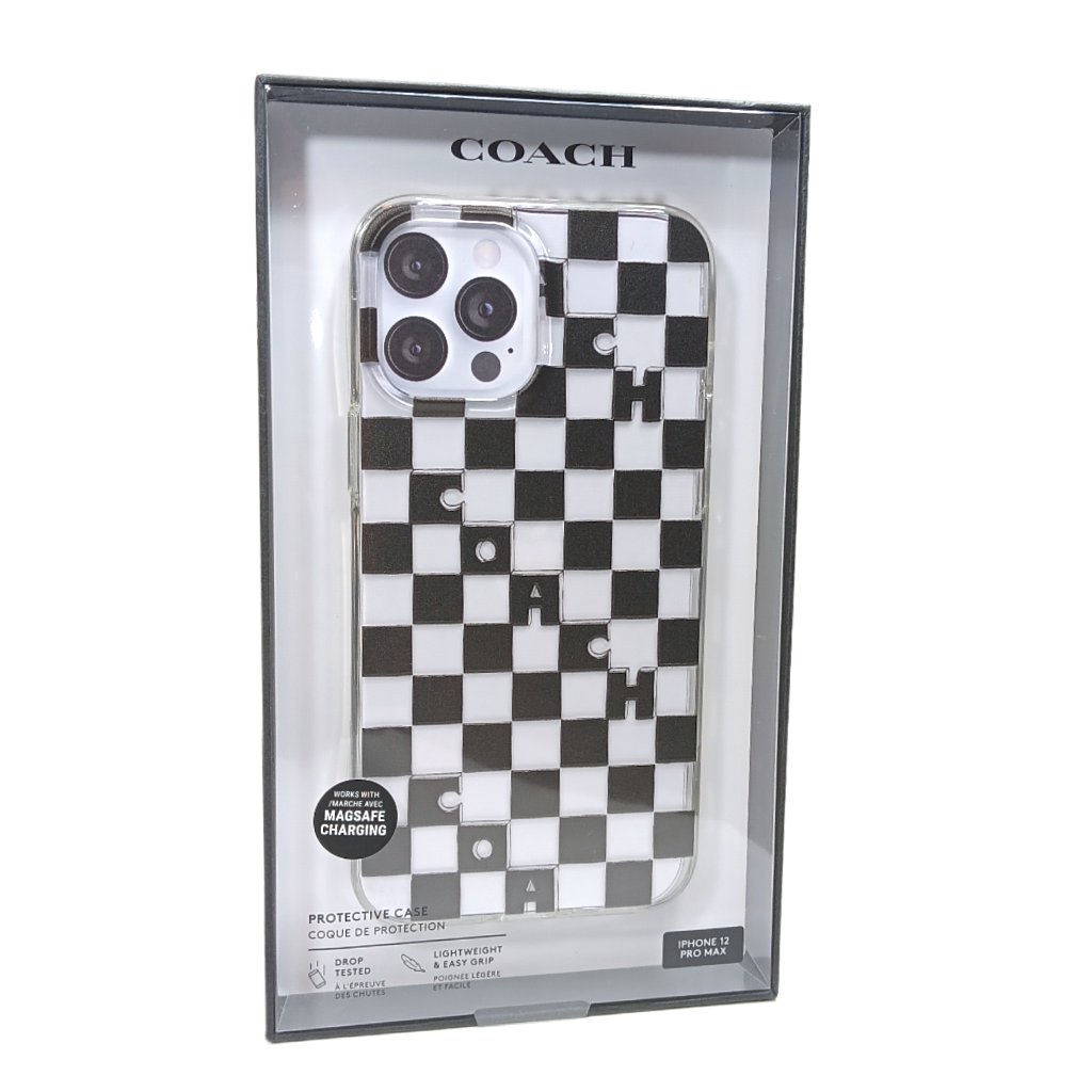 Coach Cell Phones & Accessories | Coach Designer Phone Case Apple Iphone 12 Pro Max Black White Protective Magsafe | Color: Black/White | Size: Os