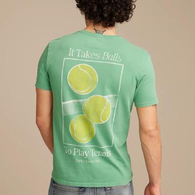 Lucky Brand Lucky Tennis Tee - Men's Clothing Tops Shirts Tee Graphic T Shirts in Green Spruce, Size S