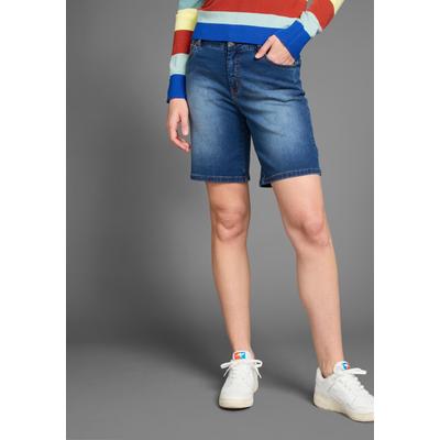Jeansbermudas KANGAROOS, Damen, Gr. 44, N-Gr, blau (dunkelblau us), Denim/Jeans, Obermaterial: 80% Baumwolle, 18% Polyester, 2% Elasthan, kurz, Jeans, High Waist Image