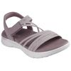Sandale SKECHERS "GO WALK FLEX SANDAL", Damen, Gr. 35, mauve, beige, Textil, Lederimitat, meliert, casual, Schuhe, Schlupfschuh, Sommerschuh, Plateausandale mit Goga Mat Fußbett