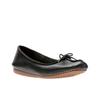 Ballerina CLARKS "Freckle Ice", Damen, Gr. 39, schwarz (schwarz leather), Leder, casual, Schuhe, Slipper, Flats, Flats, Slipper mit Schleifchen