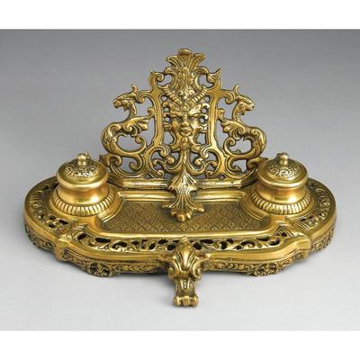 Estabrook Metal Decorative Double Inkwell