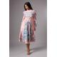 Coast Womens Petite Burnout Printed Midi Dress With Blouson Sleeve - Pink - Size 8 UK | Coast Sale | Discount Designer Brands