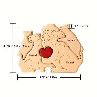 TEMU Personalized Wooden Figurines - Custom Name Engraved, Handcrafted Log Decor For Home, Perfect Gift For , Anniversaries, Weddings, And Families Image
