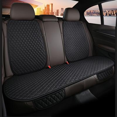 TEMU Car Seat Cushion Linen Texture 3-pack Suitable For All , Rectangular, , Suitable For Four-door Suvs, Hand Washable, No Filling, Universal Size Image