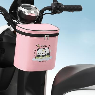 TEMU Nylon Handlebar Bag For Electric Bikes, Detachable Strap, Large Capacity Front Storage Pouch For Motorcycles And Scooters Image