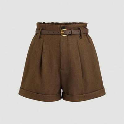 TEMU Women' Belt-free Shorts Are Minimalist And For Work And Wear With A Waist And Tight Waist Pants Image