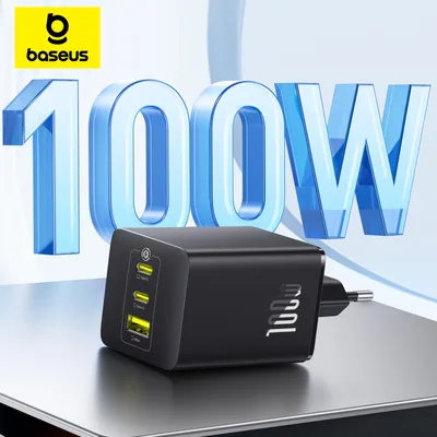 Baseus 100W GaN Charger Fast Charger For Xiaomi Samsung iPhone 17 16 15 Laptop Tablet Charger PD Charger With USB Phone Charger