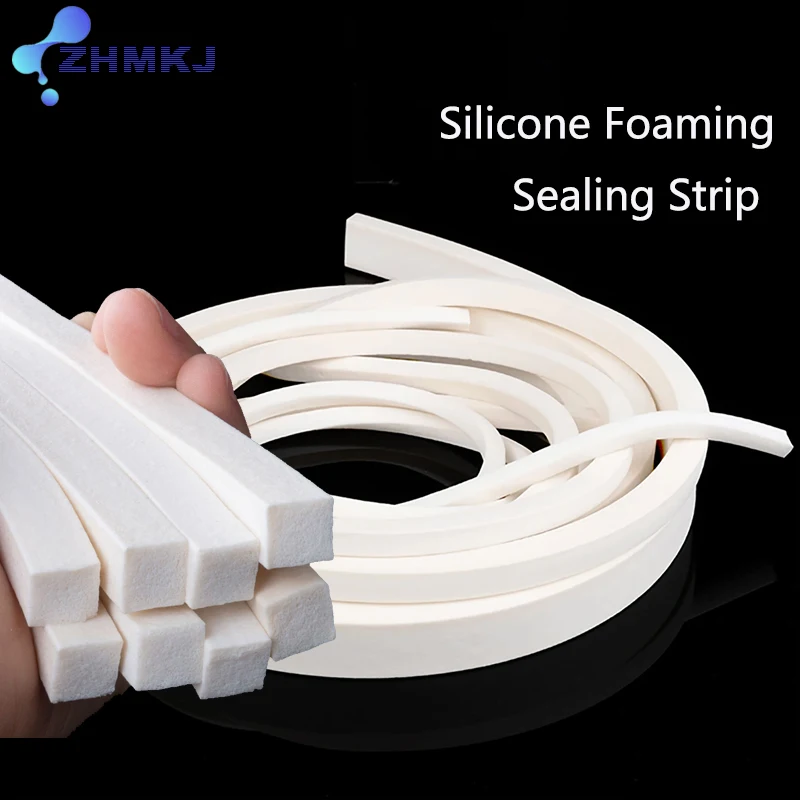 Silicone Foaming Sealing Strip White Square Silicone Foaming Sponge Sealing Strips Doors Windows Gasket