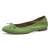 Ballerina TAMARIS, Damen, Gr. 37, grün (apfelgrün), Ziegenveloursleder, Textil, modisch, Schuhe, Blockabsatz, Businessschuh, Schlupfschuh mit süßer Zierschleife