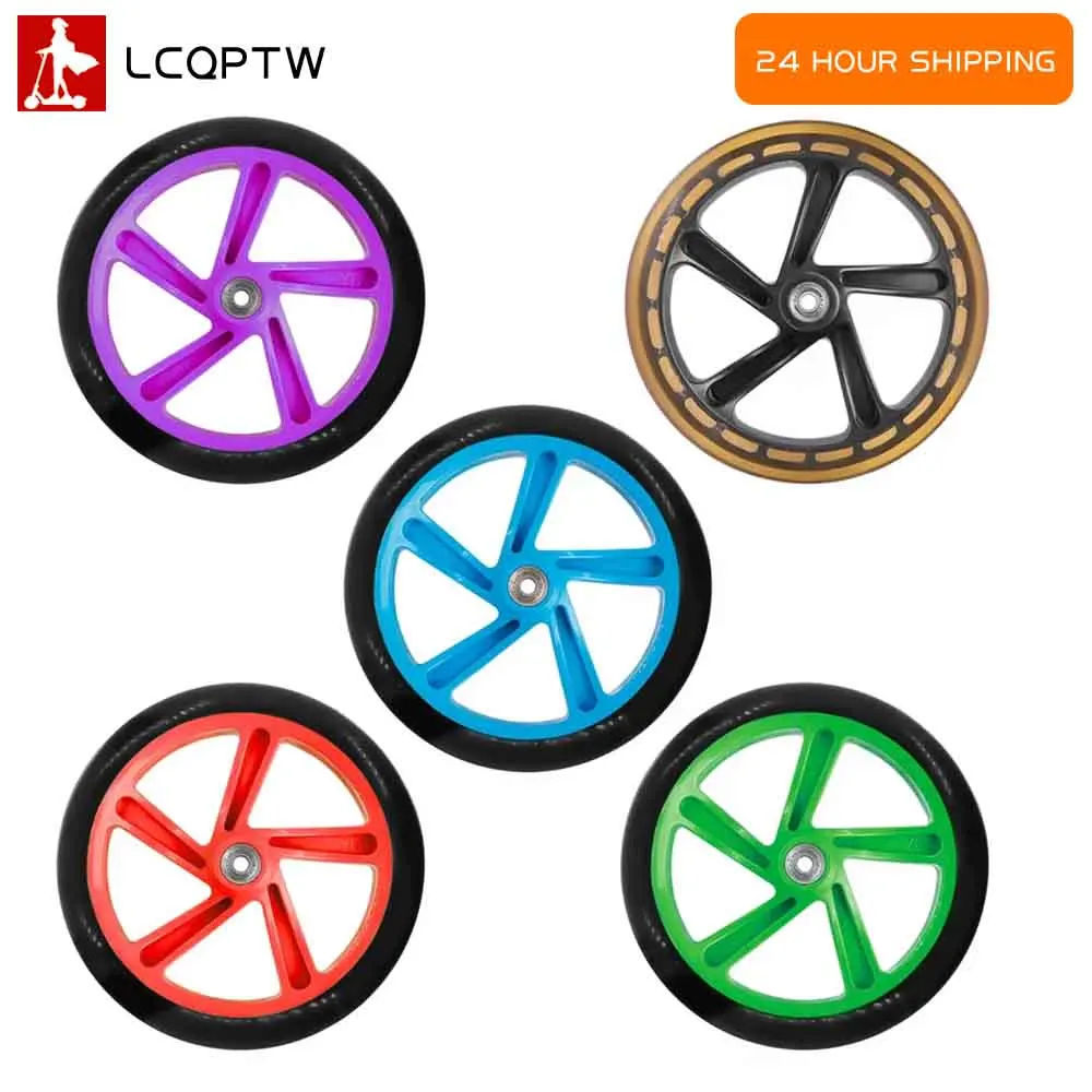 200-mm-Räder für Razor- und Erwachsenen-KickScooter mit ABEC 7-Lagern, PU-Vollreifen-Kick-Scooter, Radersatzzubehör Image