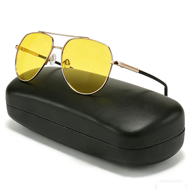 Aviation Polarisierte Sonnenbrille für Damen und Herren, Modische Vintage Retro Nachtsichtbrille für Autofahren und Angeln, Gelbe Sonnenbrille 2026 Image
