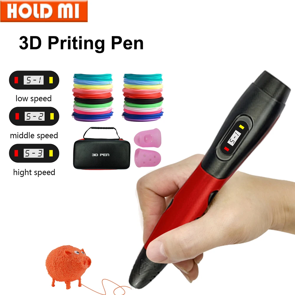 3D-Stift für Kinder, 3-Gang-verstellbar, 3D-Druckstift, LCD-Bildschirm, DIY-Zeichenstifte, PLA-Filament, Kinderspielzeug, Geschenke für Mädchen und Jungen Image