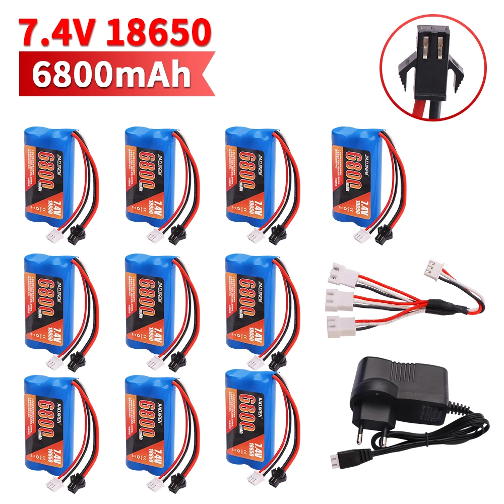 7,4 V 6800 mAh 18650 SM-2P Li-Ion Akku für WPL MN99S D90 U12A S033g Q1 H101 Teile 7,4 V Batterie Rc Boote Autos Tanks Drohnen Teile Image