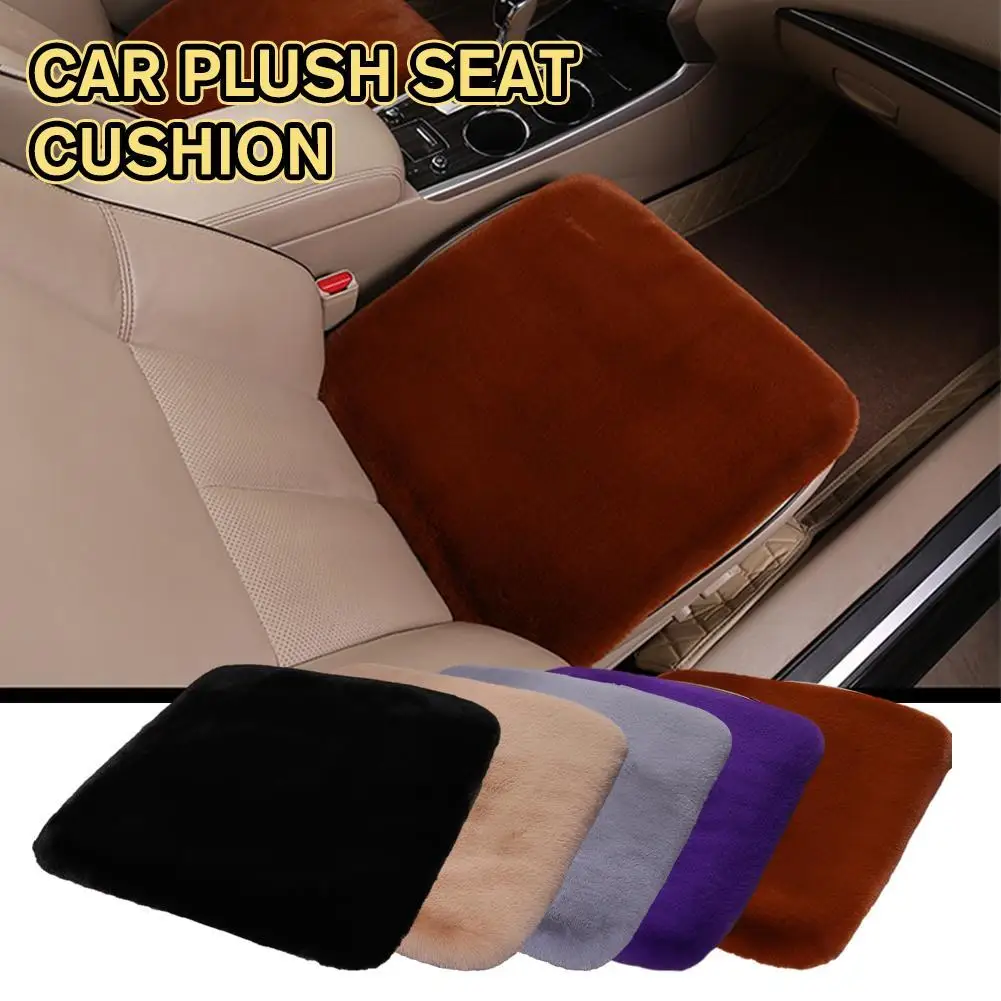 Universal Auto Winter Plüsch Wärme Sitzkissen Nachahmung Kaninchen Fell Auto Sitz Abdeckung Dicken Plüsch Weiche Anti-slip Schutz pad Image