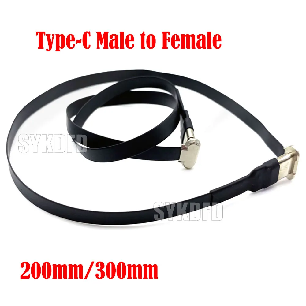 1Pcs Typ-C Stecker Männlich zu Weiblich PD Schnelle Lade Unterstützt 2,0 Datenübertragung Eingang Bidirektionale FPC flexible Flachband Kabel Image