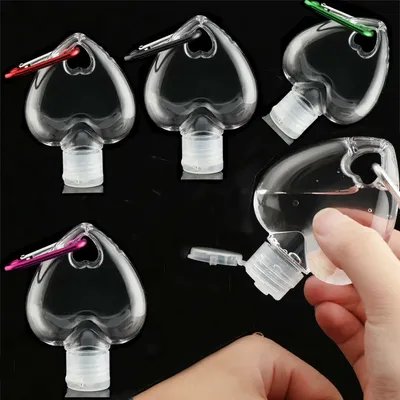 Travel High Quality Heart shape Empty With Key Ring Spray Bottle Cosmetic Container Hand soap Bottle