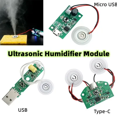 Type-C USB 5V 20mm 1.5-3W Ultrasonic Atomizing Humidifier Module DIY Moisturizing Transducer Mist