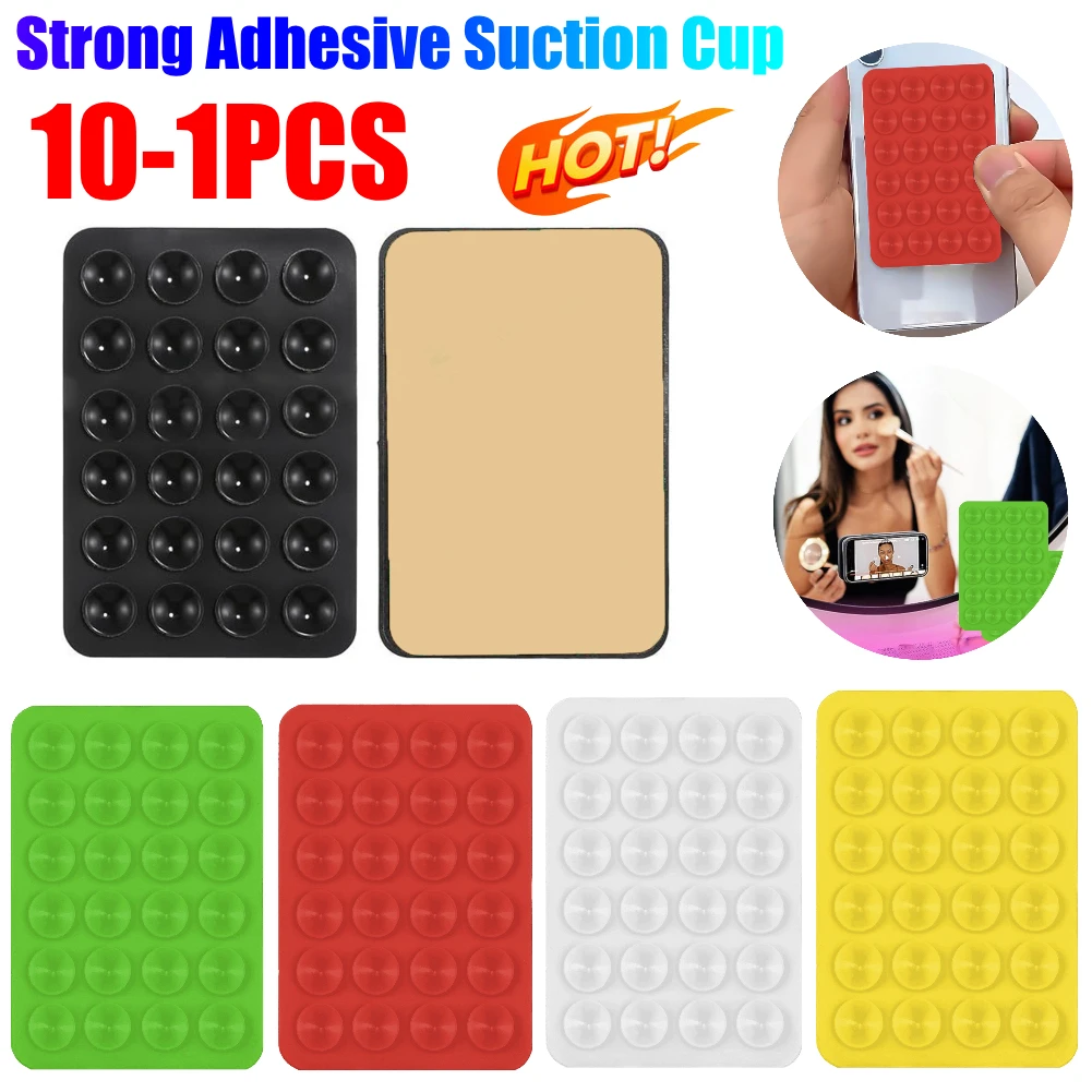 10-1PCS Handsfree Phone Adhesive Suction Cup Cell Phone Silicone Suction Cup Holder Smartphone Wall Stand Anti-slip Suction Cup