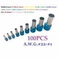 100 pièces 1,5 mm2 ~ 50 mm2 A.W.G # 22~ # 1 embouts isolés, cosse de câble, connecteur de fil unique, bornier à sertir, modèles E