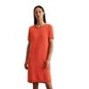 Strickkleid MARC O'POLO "aus Bio-Baumwolle-Leinen-Mix", Damen, Gr. 42, Normalgrößen, rot (burnt rot), Obermaterial: 52% Baumwolle, 48% Leinen; Futter: 100% Nicht verfügbar, unifarben, casual, relaxed fit wadenlang, Rundhals, Kurzarm Rippbündchen,...