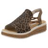 Keilsandalette RIEKER, Damen, Gr. 43, braun (leo), Lederimitat, animal-print, casual, Schuhe, Sommerschuh, Sandale, Urlaubschuh mit seitlichen Gummizügen, Topseller