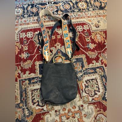 Anthropologie Bags | Anthropologie Hobo Crossbody Hippie Bag Guitar Strap Black | Color: Black | Size: Os