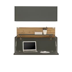 Furn.Design Büromöbel Set in grau matt und Wotan Eiche Büroschrank und Sekretär hängend für Homeoffice 100 cm Center Image