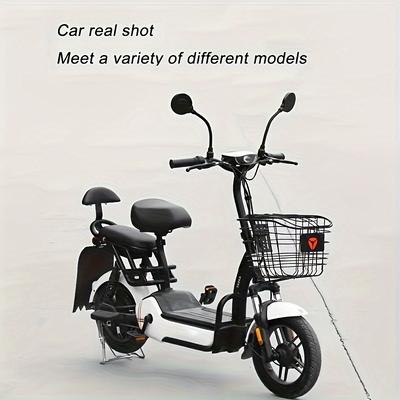 TEMU 2pcs Black Stainless Steel Bicycle Mirrors With 360° Flexible Mount, Adjustable Side Mirrors For Cycling Safety, Fit, Pvc Material, Includes Secure Straps For , Bike Accessories Image