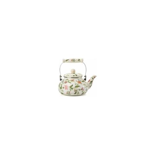 Emaillierter Induktionskessel, 2,4 l Emaille-Krug, Vintage-Teekanne, Keramikgriff, Induktionsherd,