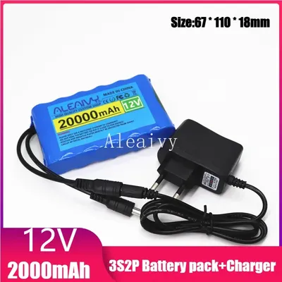 12 V 20000 mAh super tragbare wiederaufladbare Lithium-Batterie für CCTV-Instrumentenlautsprecher 12 V Beleuchtungsüberwachung + 1 A Ladegerät