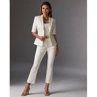 Boston Proper - Ivory Off White - Monterey Modern Bootcut Kick Flare Ankle Pant - 18