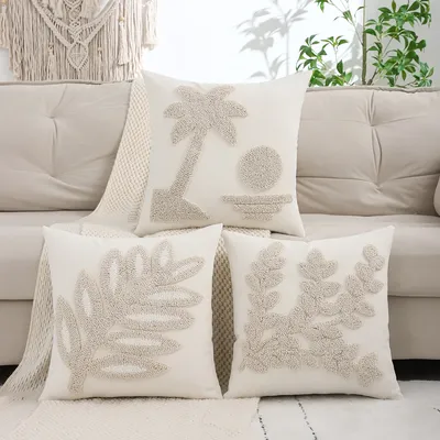 1PC Tufting Dekoration Dekokissenbezug Sommer Home Dekoration Kokosnussblätter Image
