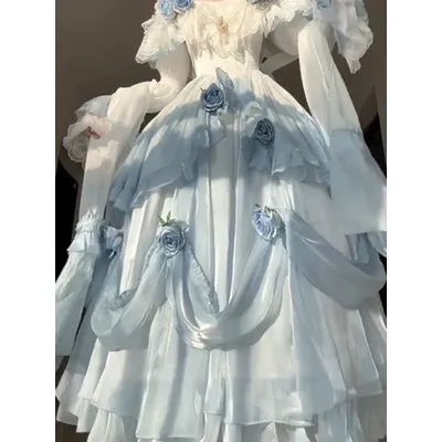 2025 Französisches elegantes Lolita-Kleid, klassischer Schönheitsrock, Elemente, Farbverlauf, langes Image