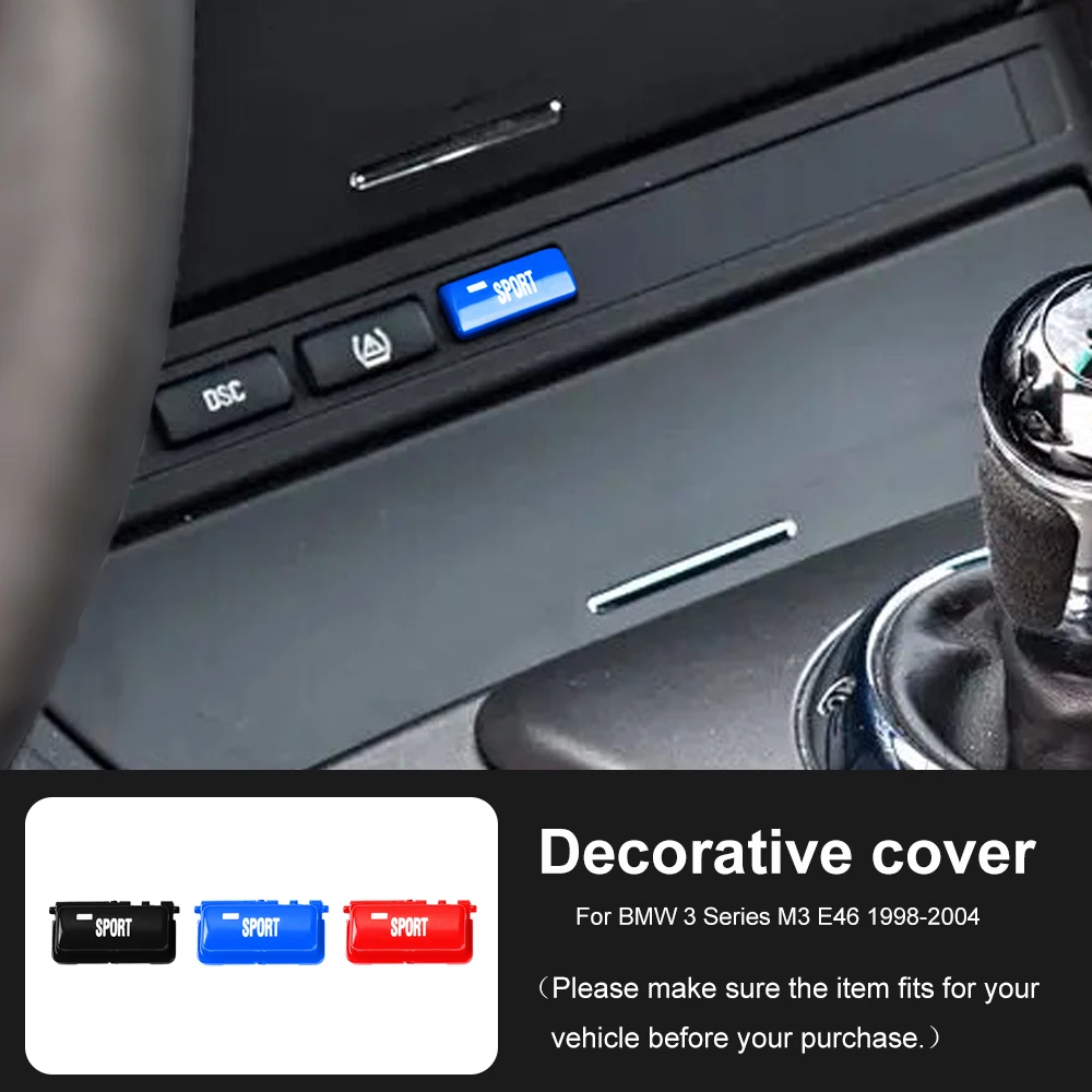Auto Sport Modus Schalter Taste Ersatz Für BMW 3er M3 E46 1998-2004 Rot Blau Schwarz Auto Zubehör innen Abdeckung Image