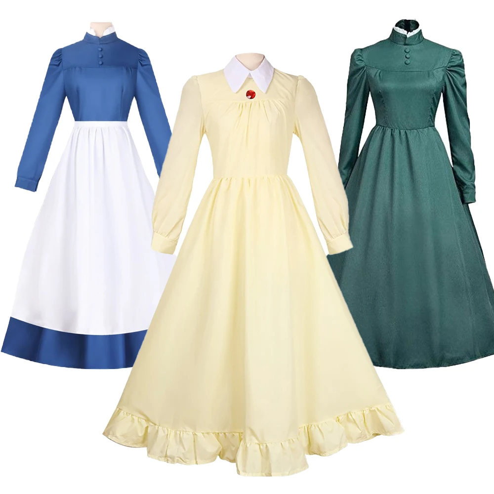 Sophie Cosplay Maid Kleid Anime Das wandelnde Schloss Kostüm Damen Sophie Kleider Hutmacher Kostüm Langes Kleid Schürze für Halloween Image