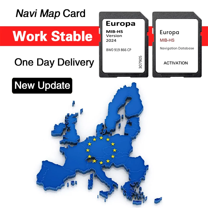 Navigation MHS2 Update Europa UK 2024 Karten 16 GB SD GPS-Karte für Audi A S RS345 Q SQ RSQ25 Fahrzeug 8 W 0919866 CP-Aktivierungskarte Image