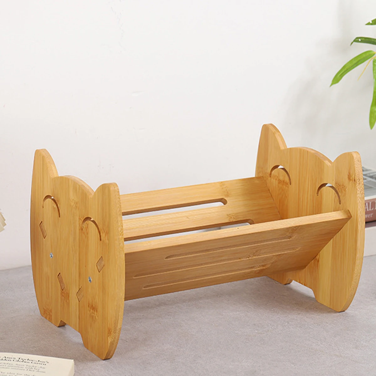 Einfaches kleines Bücherregal aus Bambus, Regal für den Schreibtisch, kreatives Buchständerregal, Büro-Schreibtisch-Organizer, einfaches Bücherregal