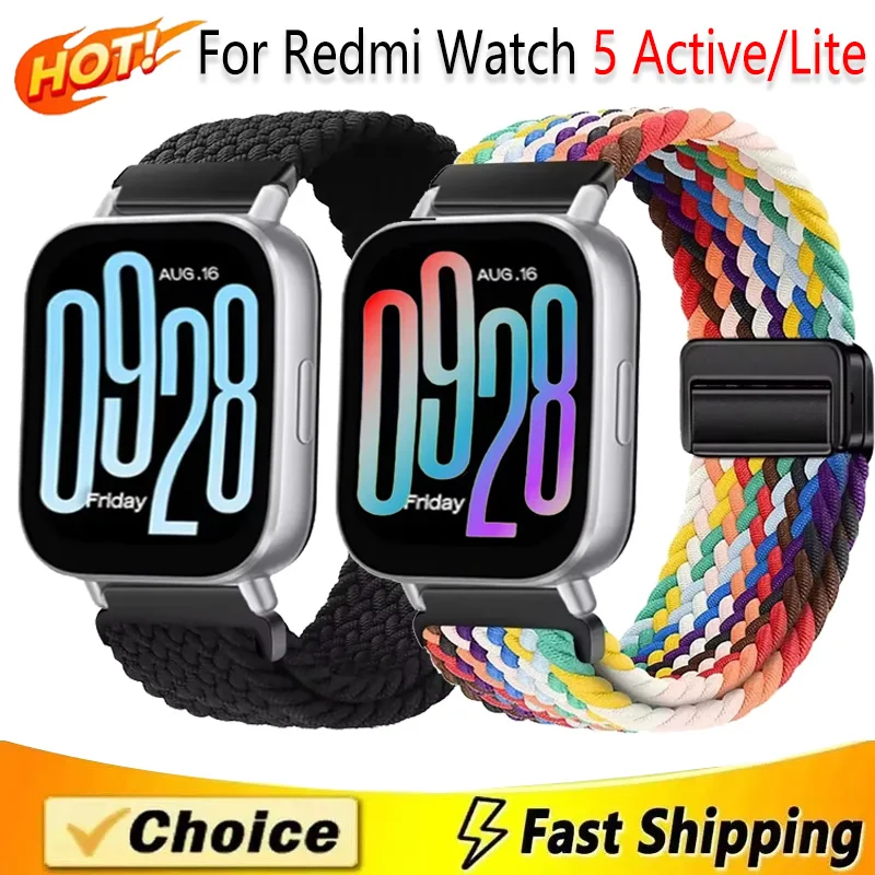 22 mm 20 mm Nylonarmband für Redmi Watch 5 Active Band Magnetisches geflochtenes Armband Armband für Redmi Watch 5 Lite Zubehör Gürtel Image