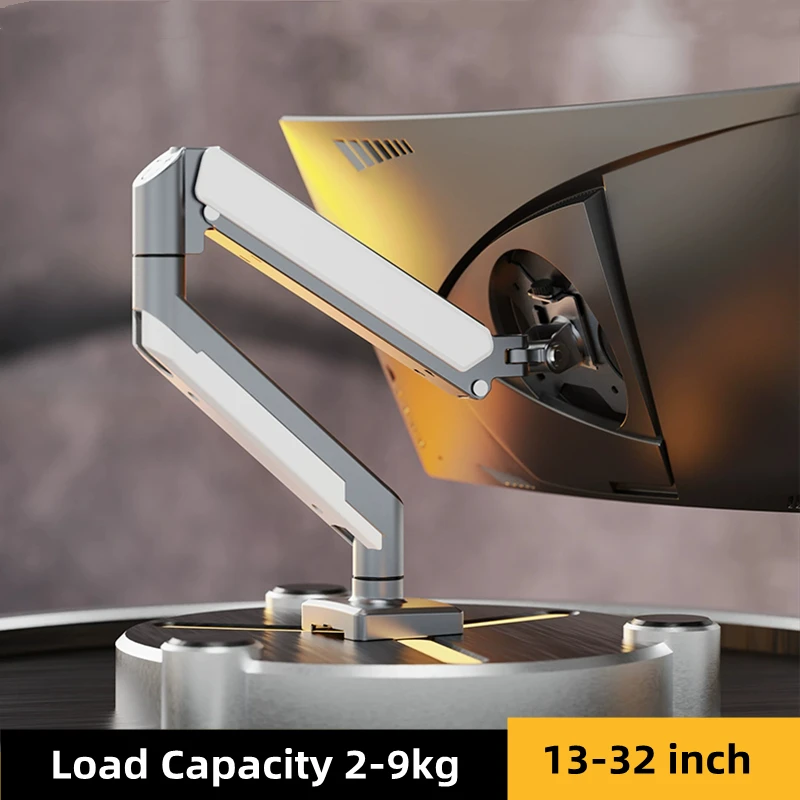 Verstellbare Bildschirm-Monitorhalterung, passend für 13 bis 32 Zoll Computermonitore, Neigungsdrehung, schwenkbare Monitorhalterung, VESA: 75 x 75–100 x 100 mm Image